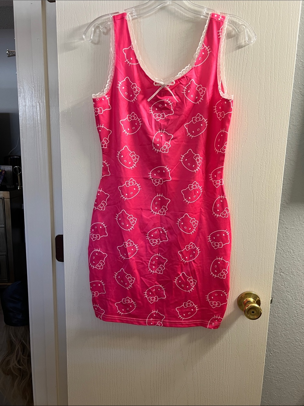 SHEIN Hot Pink Hello Kitty Sleeveless Mini Dress